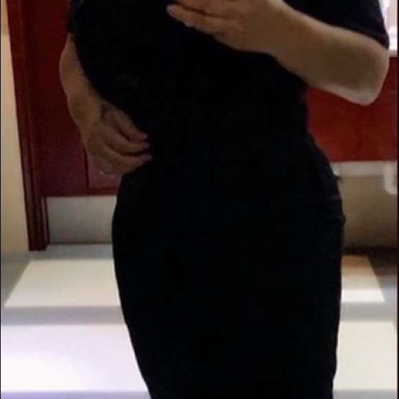 NWT Rachel Roy black off the shoulder black midi dress - Picture 4 of 4